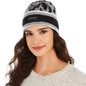 Calvin Klein Leopard Jacquard Beanie